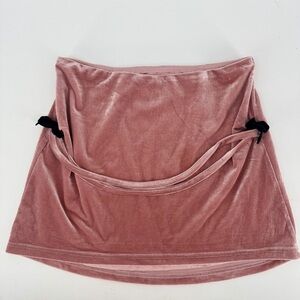 Zemeta Revolve Pick Up Micro Crushed Velvet Bow Straps Mini Skirt